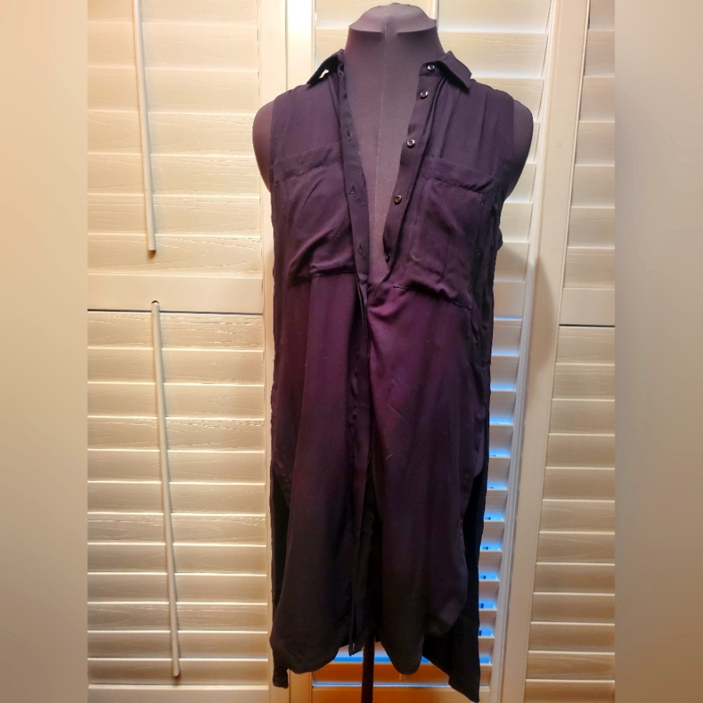 Catherine by Catherine Malendrino black sleeveless duster size M